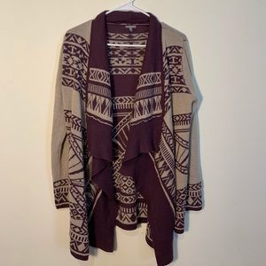 Purple Aztec open cardigan